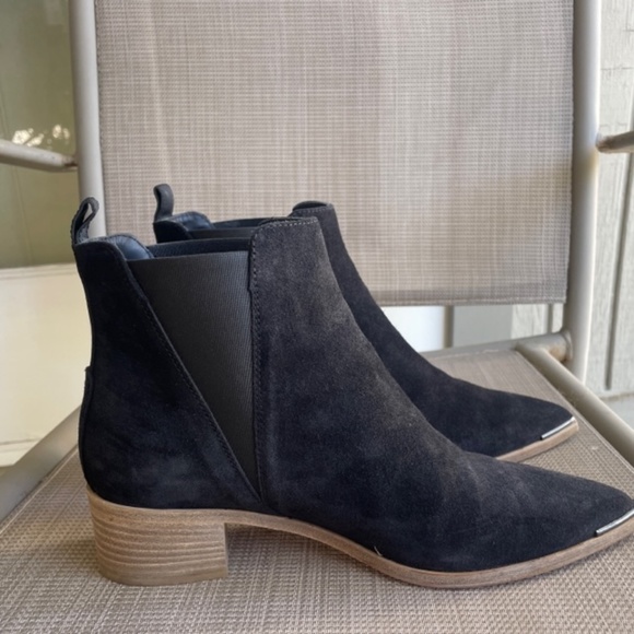 ACNE Black Suede Pointed Toe Ankle Boots EUC - Picture 3 of 12